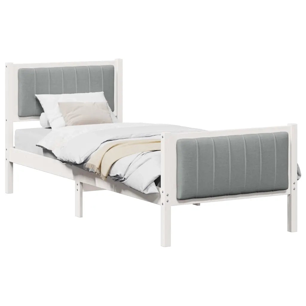 Struttura del Letto Bianco e grigio chiaro 75 x 190 cm 878513