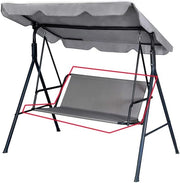 Bekleding sostituente per seggiolone oscillante, copertura per seggiolone, copertura per sedile da giardino, per esterno, 2 e 3 posti, grigio, 113 x 47 x 47 cm