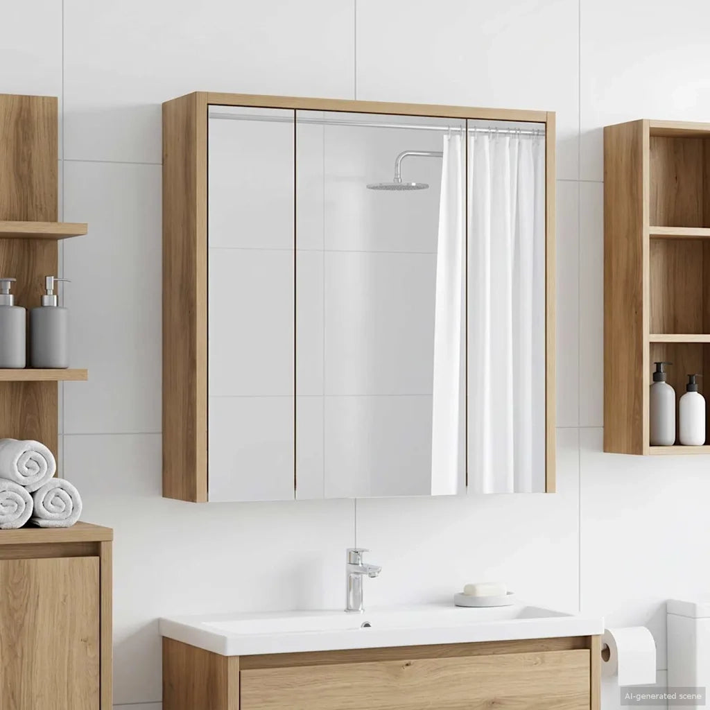 Mobiletto per specchio da bagno Rovere Artigianale