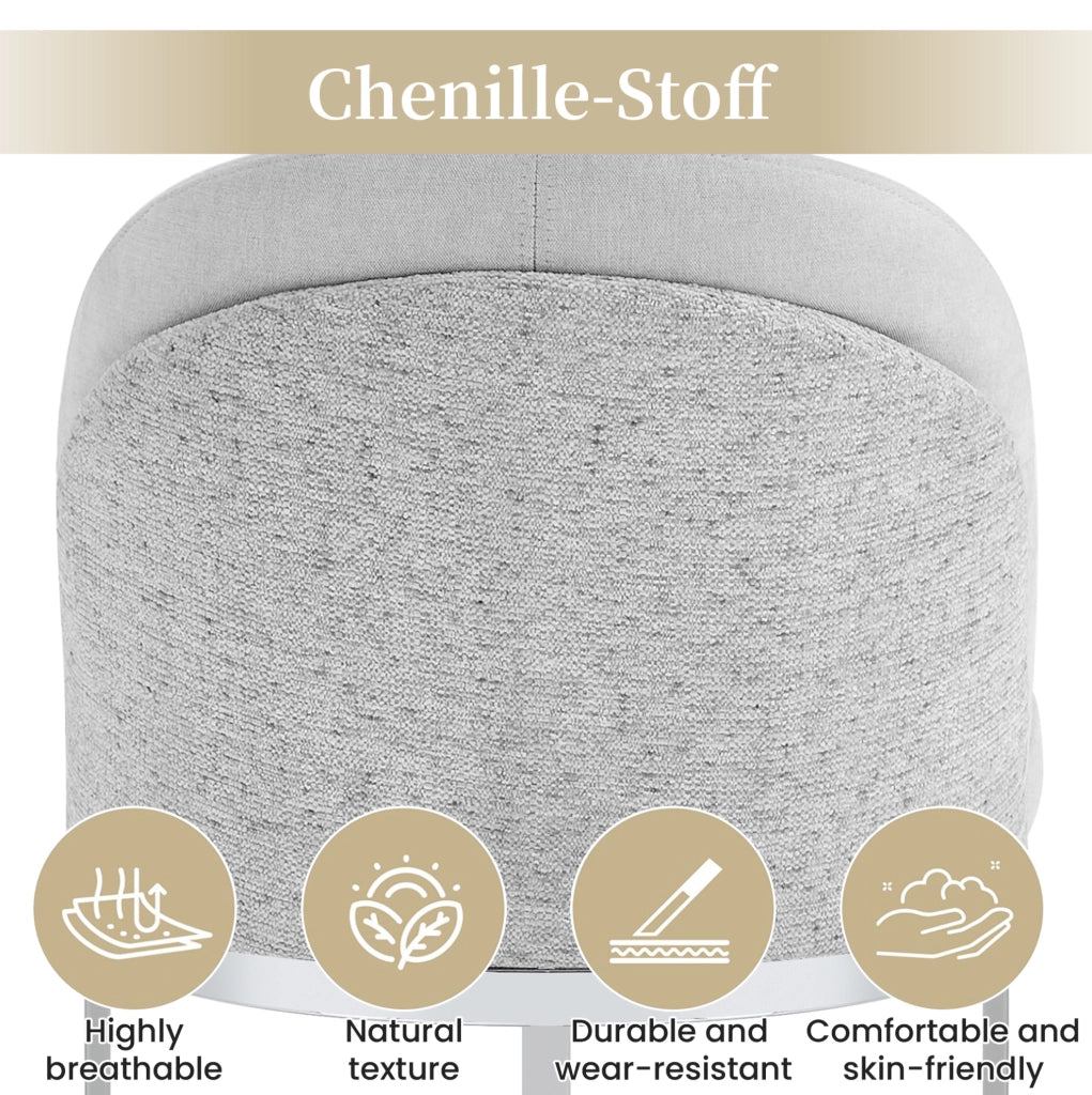 Set di 2 sedie in ciniglia grigio e argento