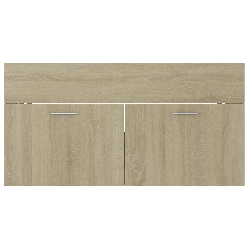 Set Mobili da Bagno 2 pz Rovere Sonoma in Legno Multistrato 804803