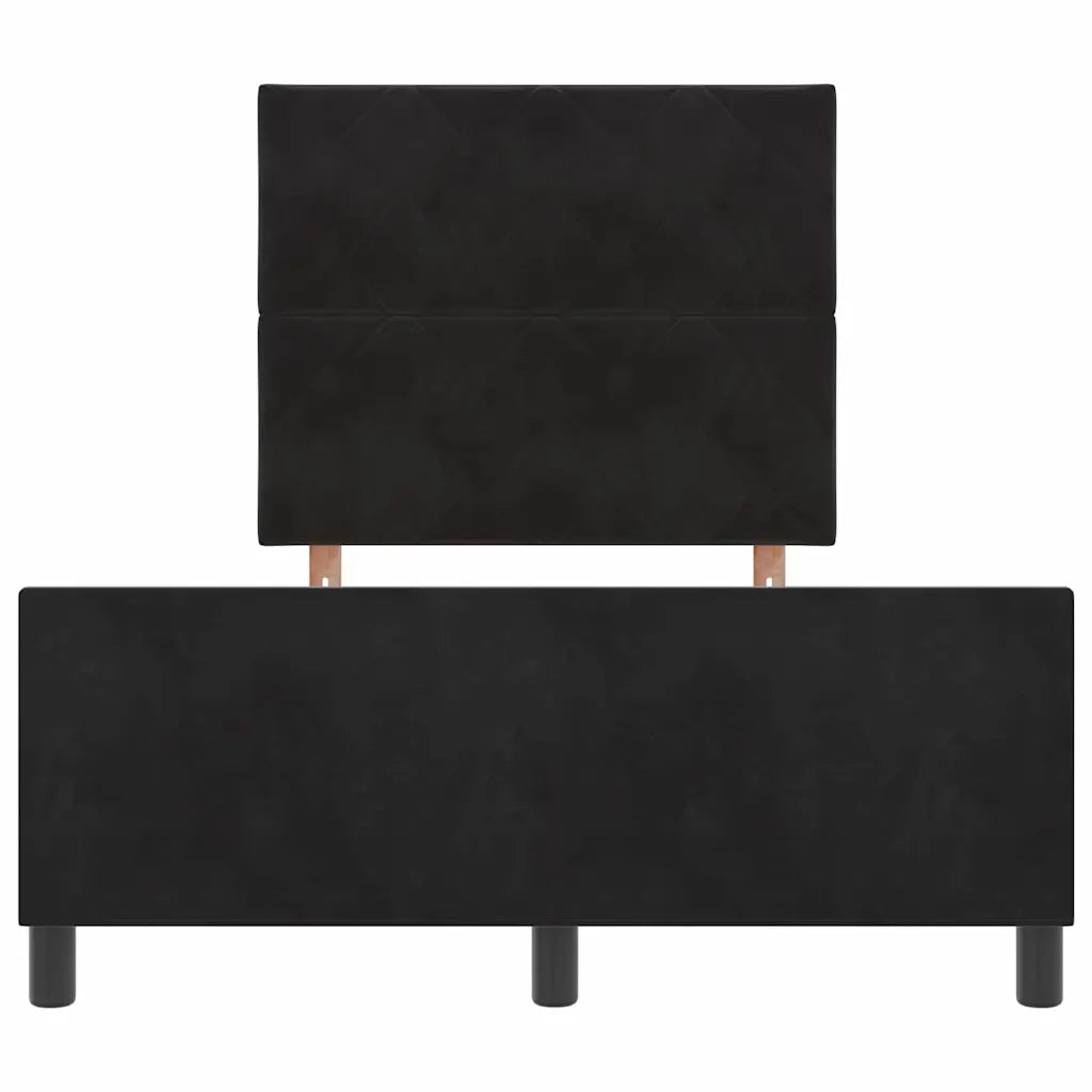 Letto a molle con testiera Nero 120 x 190 cm Velluto
