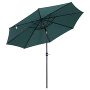 OMBRELLONE DA GIARDINO CON MANOVELLA E TESTA INCLINABILE 300 X 245 CM VERDE