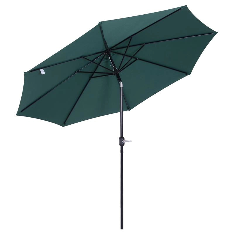 OMBRELLONE DA GIARDINO CON MANOVELLA E TESTA INCLINABILE 300 X 245 CM VERDE