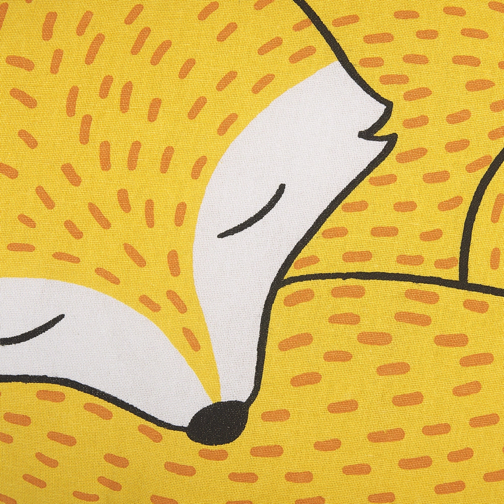 Set di 2 cuscini per bambini in tessuto giallo a forma di volpe con imbottitura morbida per bambini
