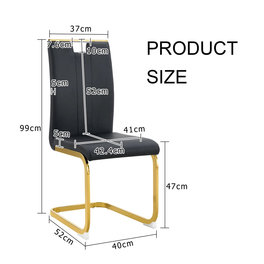 Sedia moderna in PU nero con schienale ergonomico e piedini antiscivolo per sala da pranzo studio e ufficio