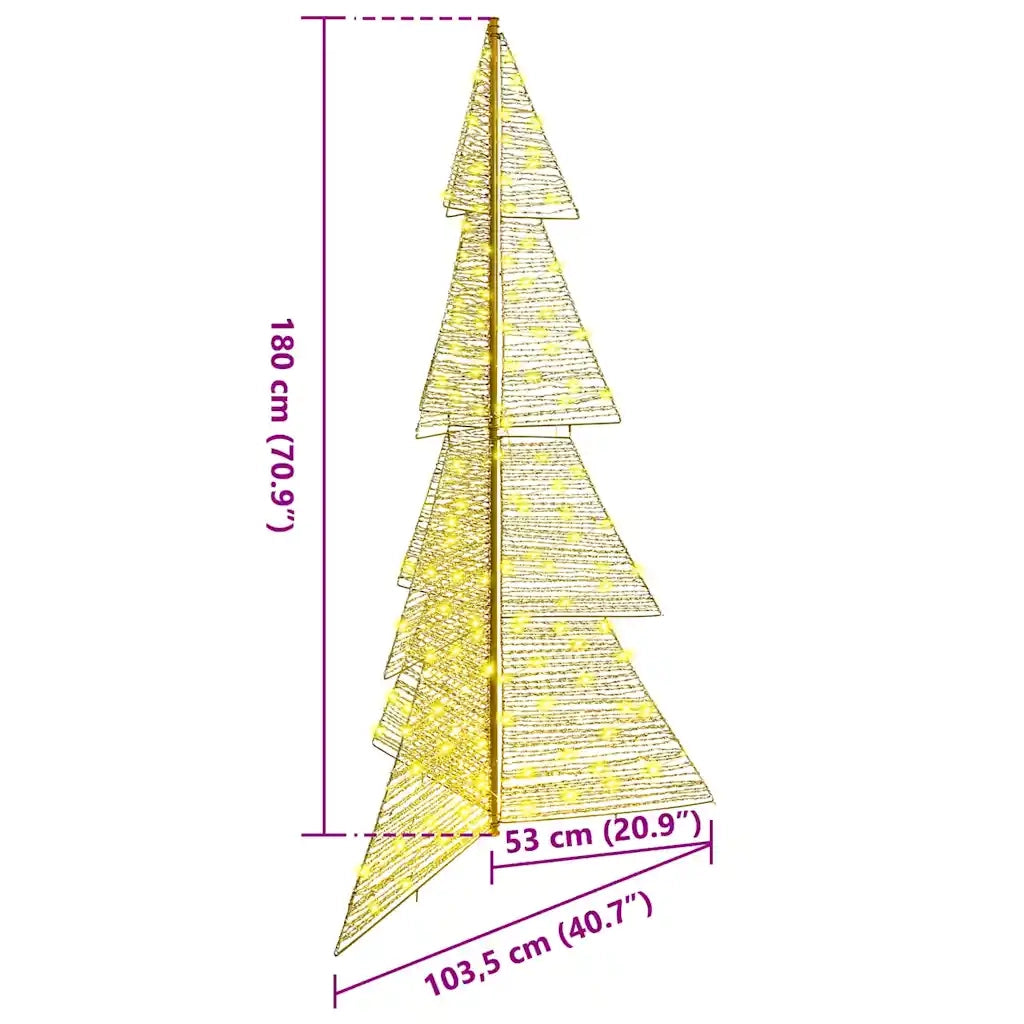 Albero di Natale con 240 LED Bianco caldo 180 cm PET