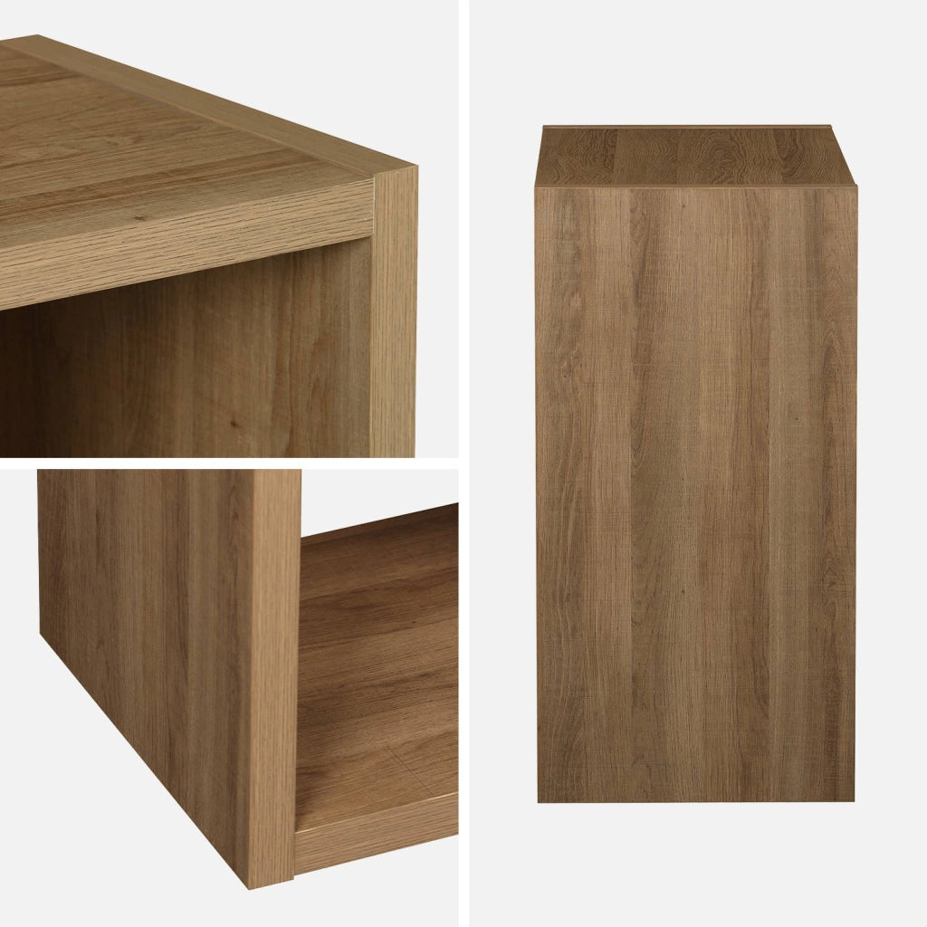 Libreria cubica, 2 livelli, 4 vani, effetto legno miele