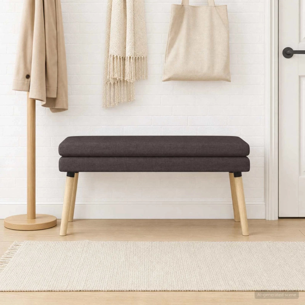 Panchina a doppio strato Marrone Scuro 110 x 40 x 47 cm Tessuto 42038449