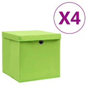 Contenitori con Coperchi 4 pz 28x28x28 cm Verdecod mxl 69763