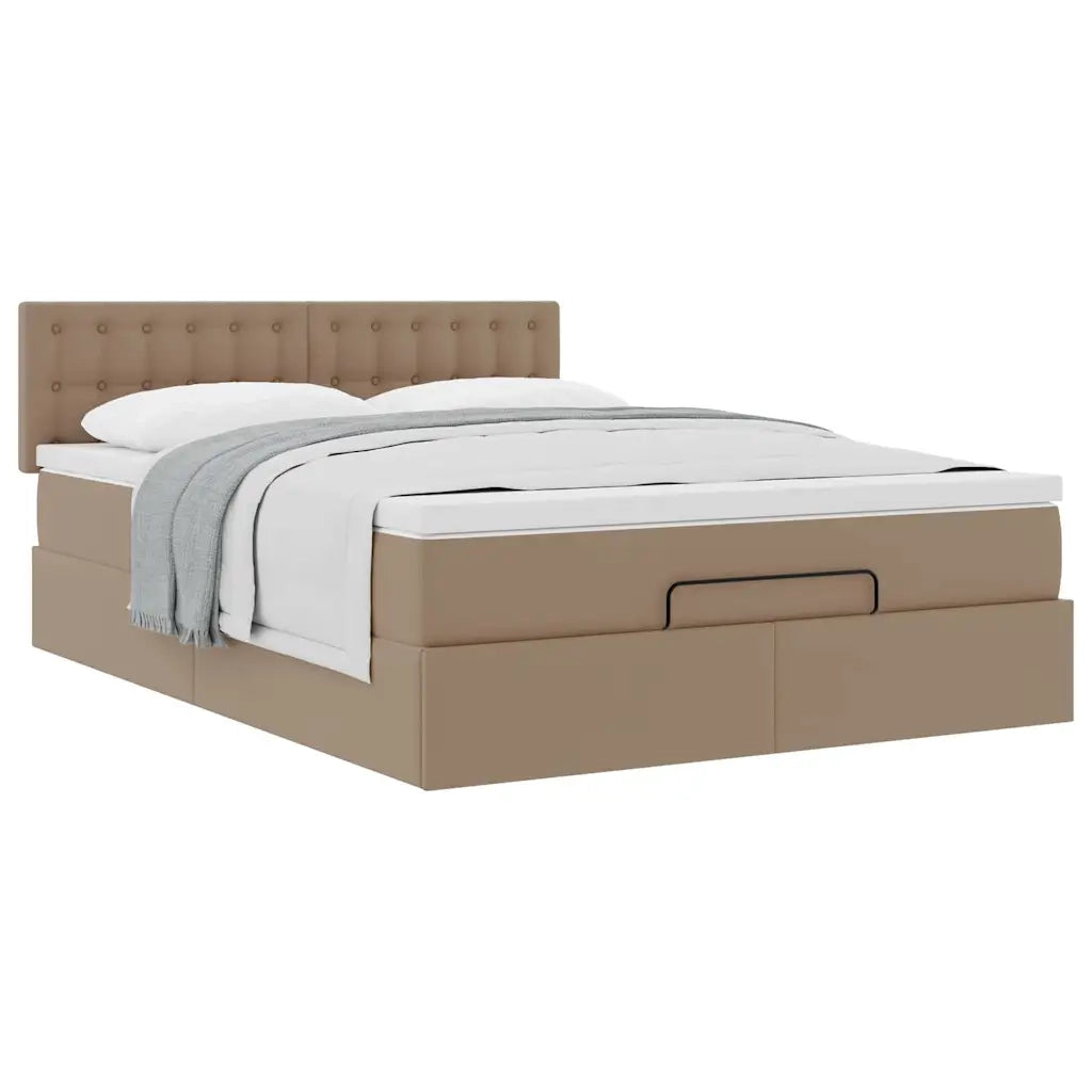 Struttura Letto Pouf con Materasso 140x190 cm Similpelle 3311307