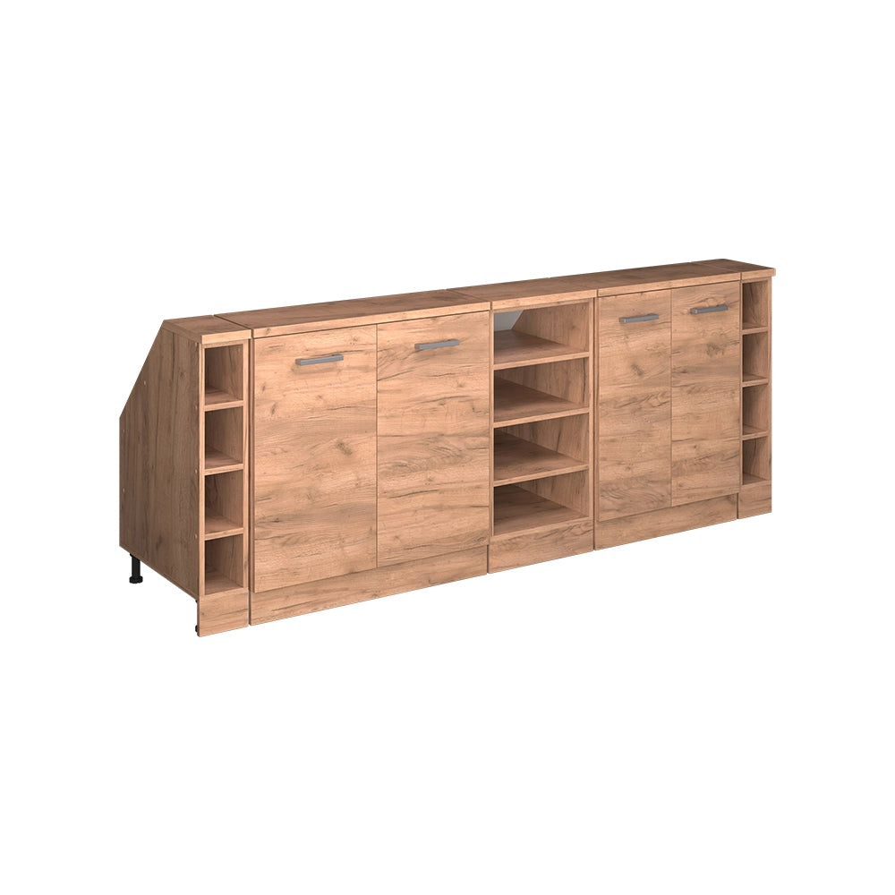 Mobile cucina sottotetto R-Line Rovere dorato/Rovere dorato 210 cm Set di 5 carcasse armadio profondità 60 cm Vicco