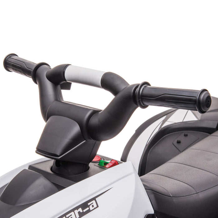 Quad Elettrico per Bambini 12V Ruote Larghe con Sospensioni e Fari LED Bianco