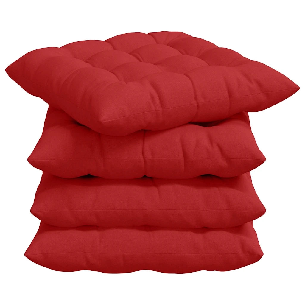 Cuscini per Seduta 4 pcs Rosso 40 x 40 x 6 cm Tessuto 42015158