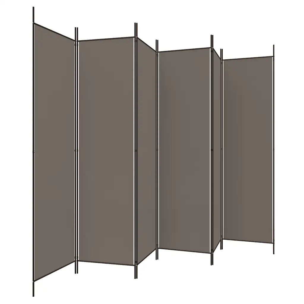 Divisorio Ambienti | Divider per stanze | Paravento a 6 Pannelli Antracite 300x200 cm Tessuto