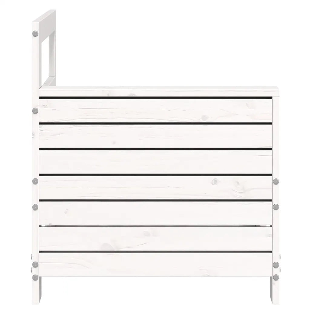 Divano senza Braccioli da Giardino-Sofa da Giardino-Divano da esterno Bianco 69x62x70,5 cm Pino