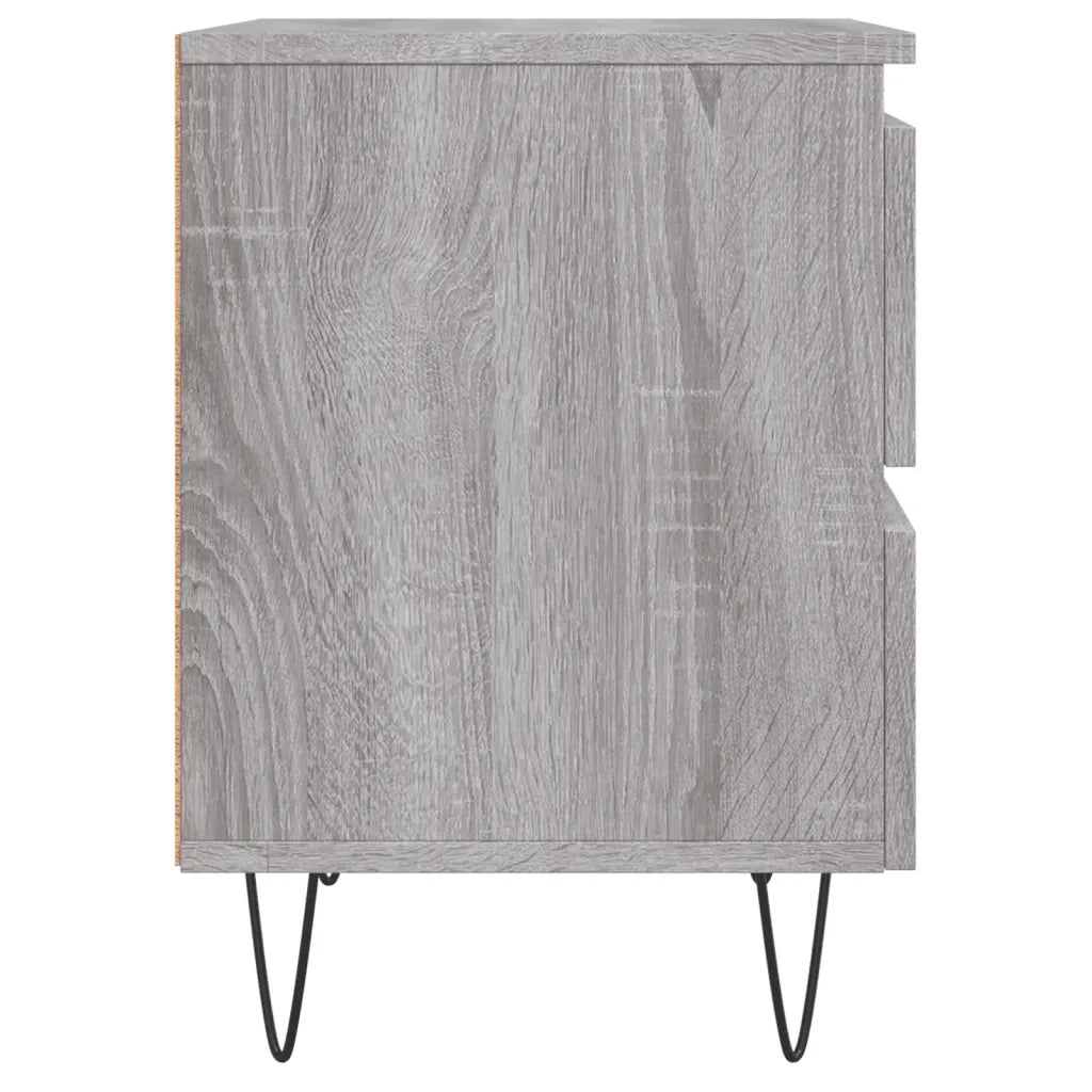 Comodini 2pz Grigio Sonoma 40x35x50 cm in Legno Multistrato
