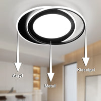 ZMH Lampada da soffitto plafoniera LED moderna doppio anello striscia acrilico telecomando