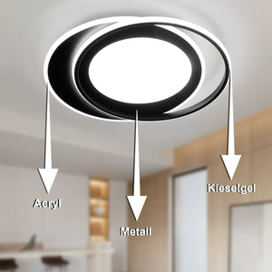 ZMH Lampada da soffitto plafoniera LED moderna doppio anello striscia acrilico telecomando