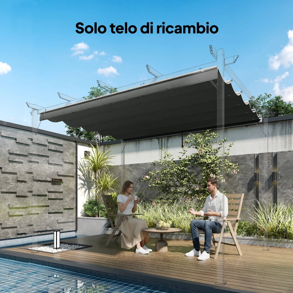 Tettuccio per Gazebo 3x3 m ¨C zephmum ¨C Grigio Poliestere