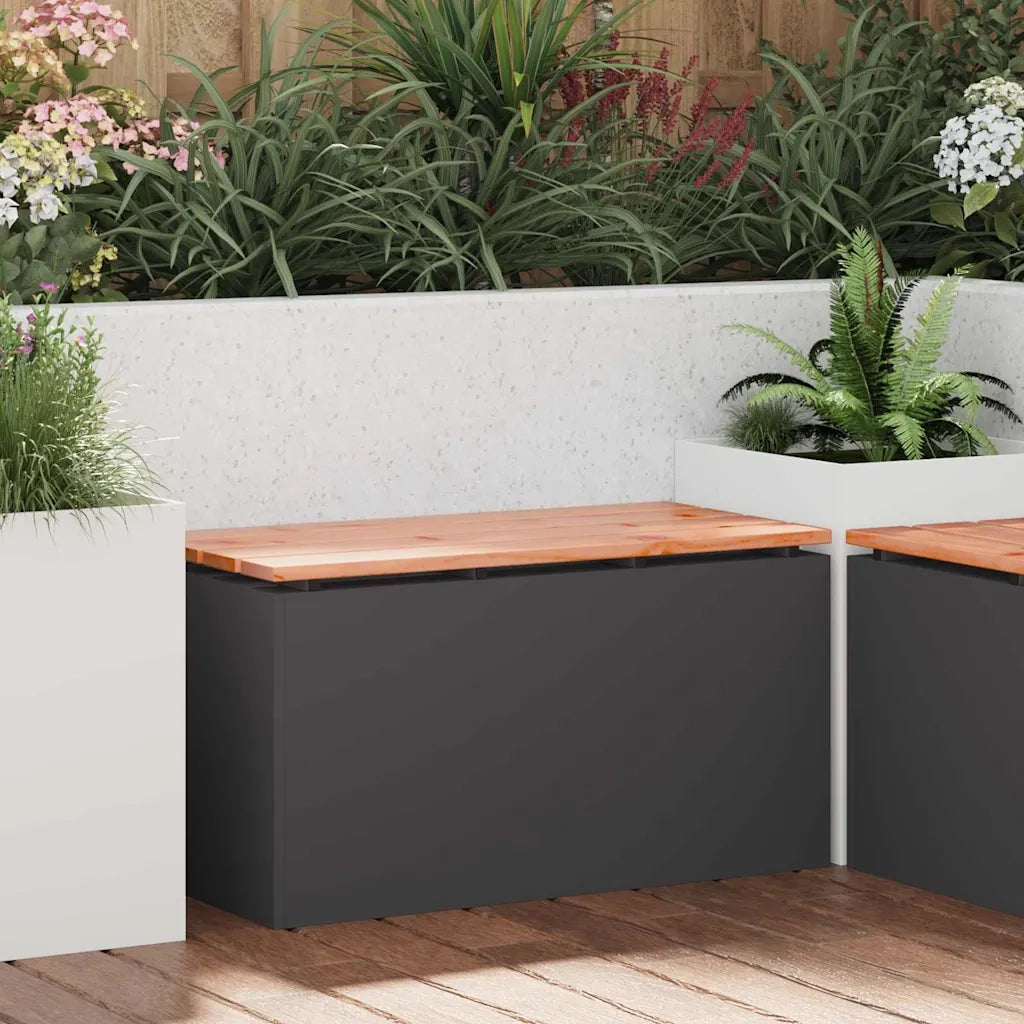 Panchina da giardino Nero 80 x 40 x 43 cm Acciaio