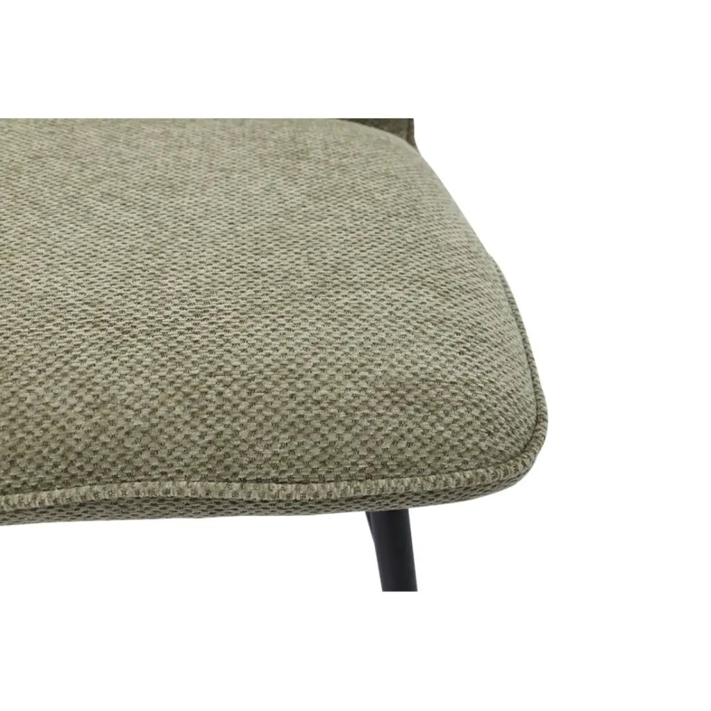 Sedia da banco girevole CROFT - Tessuto beige sabbia - Gambe in metallo nero - Altezza 103 cm - Stile design/industriale