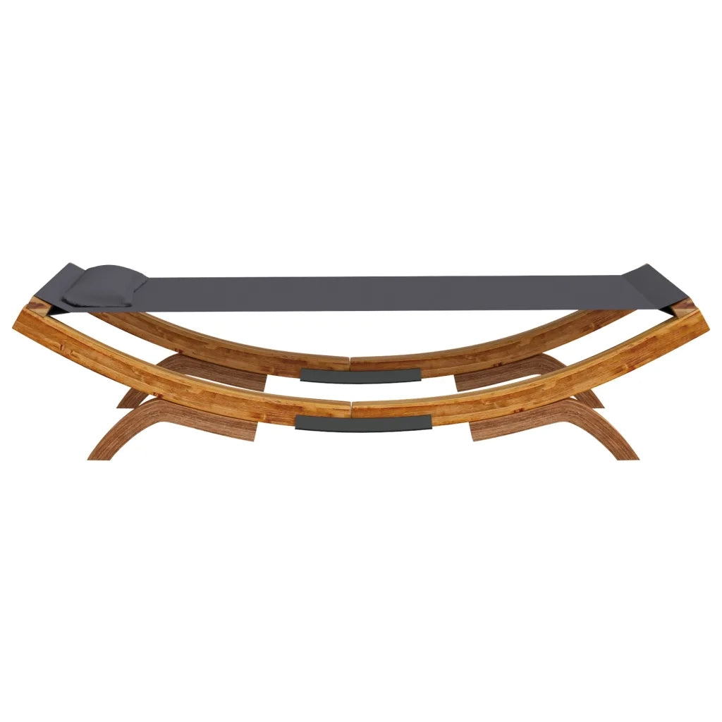 Lettino Prendisole 100x188,5x44 cm in Legno Curvato Antracite 313948