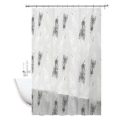 Trade Shop - Tenda Doccia Impermeabile Tessuto Pvc 12 Ganci In Plastica Piume 180x220cm 69509 -