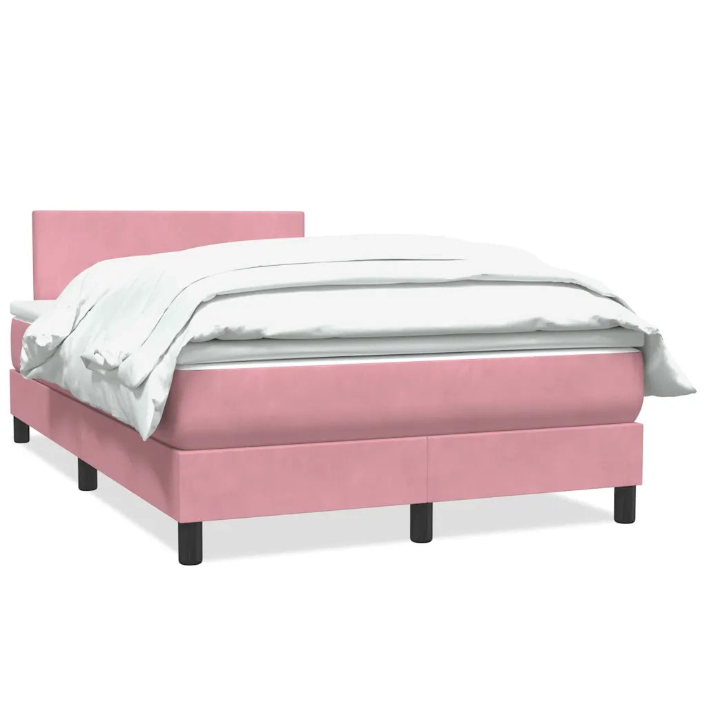 Giroletto a Molle con Materasso Rosa 120x210 cm in Velluto 3316016
