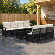 Set Divano da Giardino 8 pz Nero e Bianco Crema polyrattan 3437059