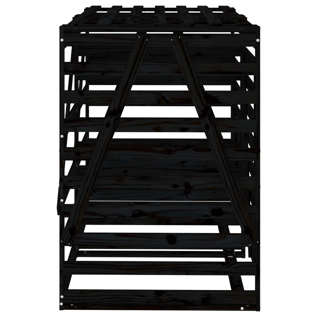 Copribidone Doppio Nero in Legno Massello di Pino 3157689