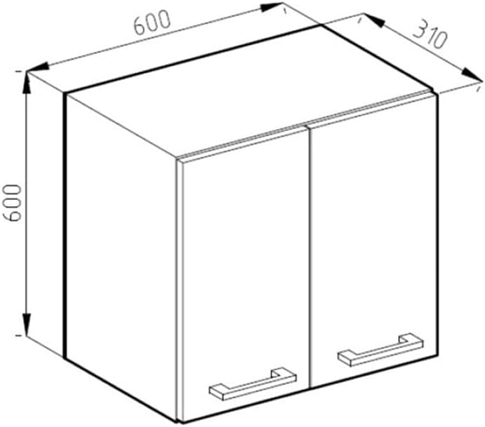 Pensile da cucina R-Line, Sonoma, 60 cm, per la libera combinazione all'interno di sistemi cucina modulari