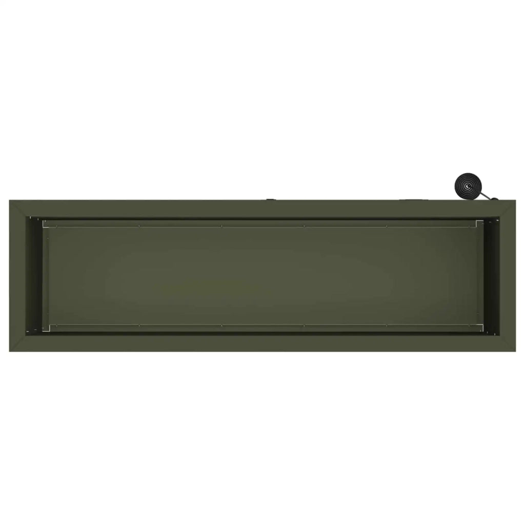 Fioriera da giardino con LED Verde Oliva 30 x 100 x 30 cm 8008118