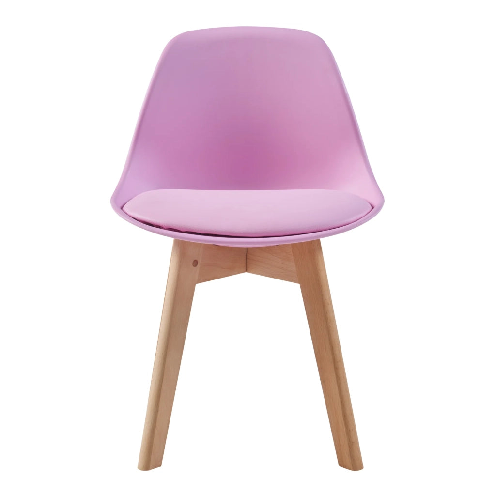Set di 2 sedie per bambini rivestite in similpelle PU e plastica color faggio rosa 03_0010575