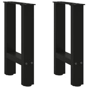 Set di 2 gambe per tavolino da caffè moderne quadrate regolabili 28 x 42-43 cm in acciaio nero 02_0057512
