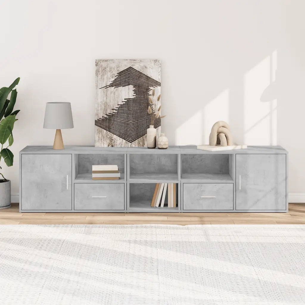 Mobile Angolare Grigio Cemento 200x40x45 cm in Truciolato CFW5900431