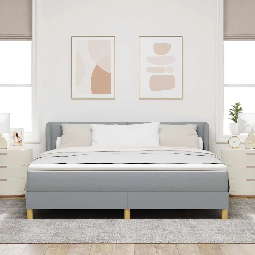 Letto a molle con materasso Grigio chiaro 180 x 200 cm Tessuto 3340227