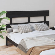 Testiera per Letto-Testata-Testiera Decorativa Nera 164x3x81 cm in Legno Massello di Pino