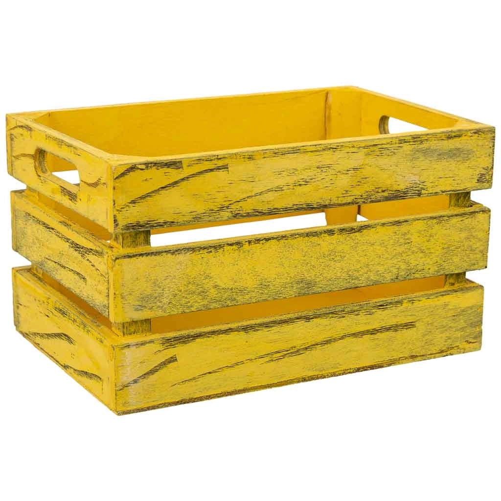 Cassetto in legno arancione 18x12x10h cm