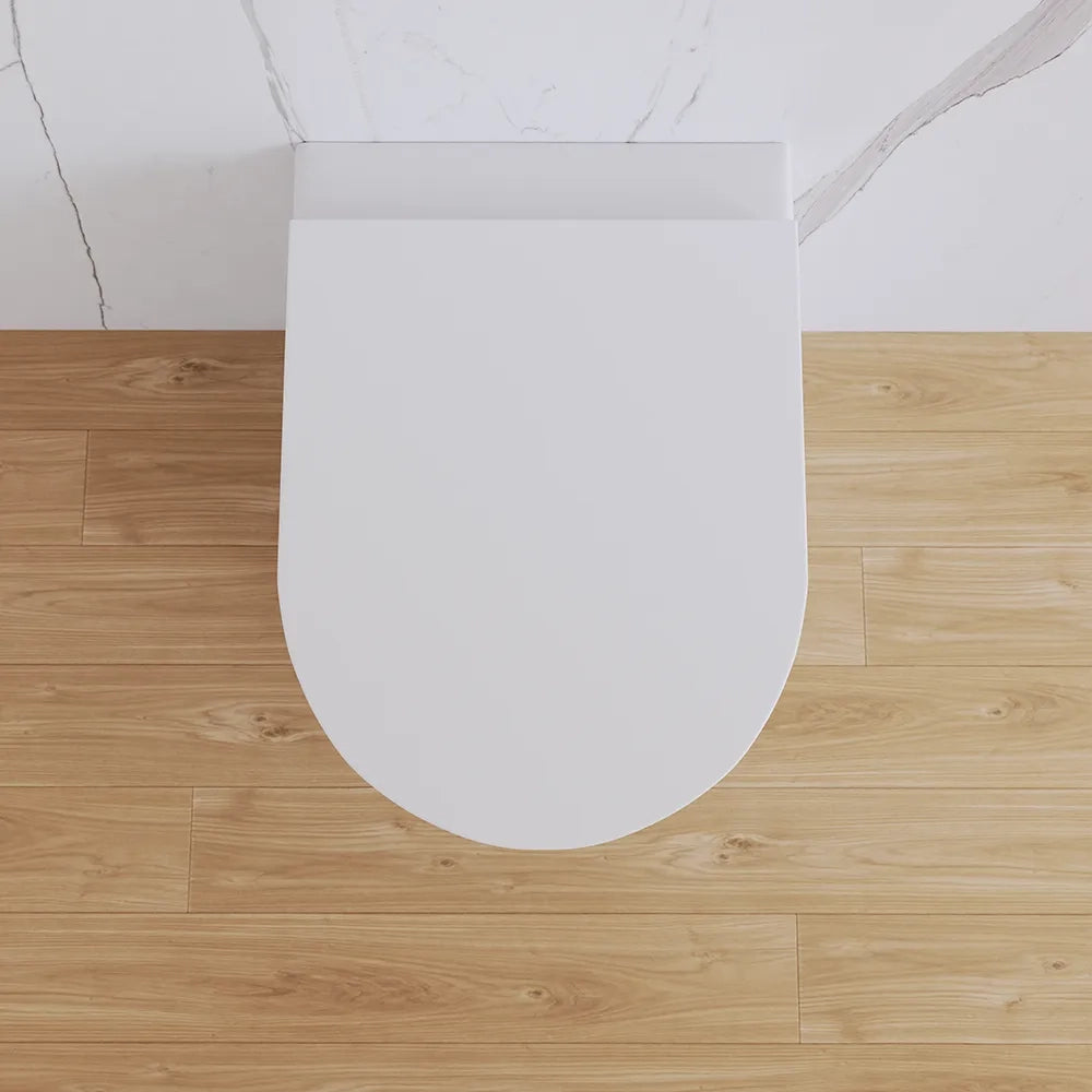 Vaso filomuro rimless in ceramica bianco lucido con sedile soft-close | Nassau