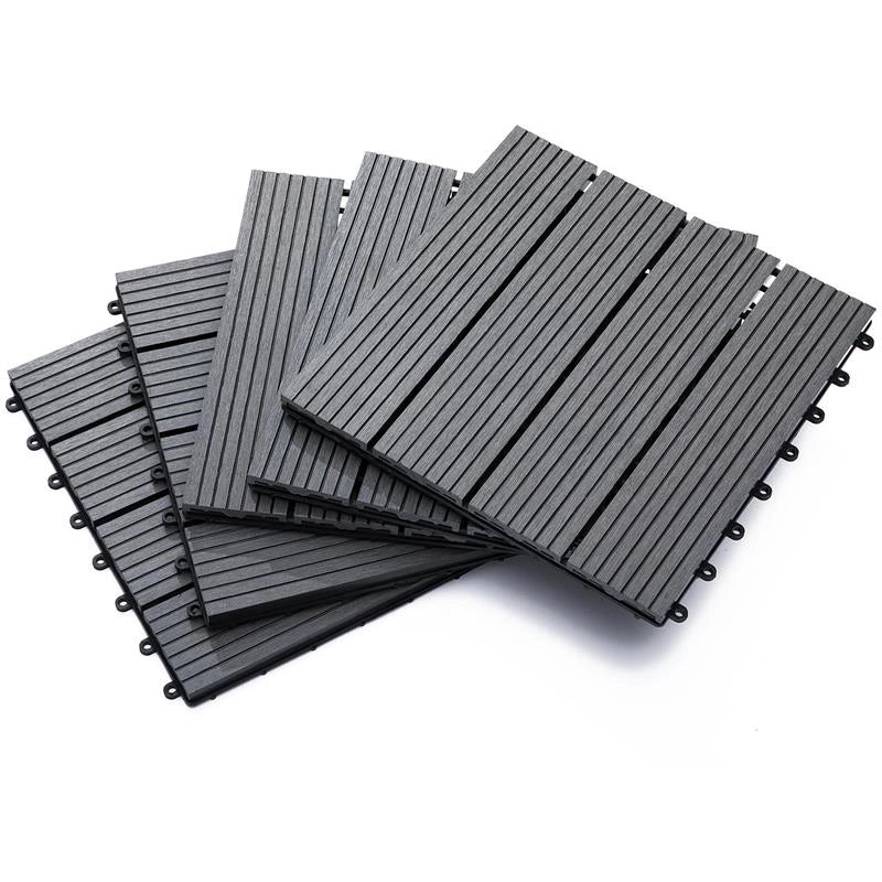 PIASTRELLE DA GIARDINO INCASTRABILI SET DA 11 MATTONELLE  30X30X2.2 CM GRIGIO
