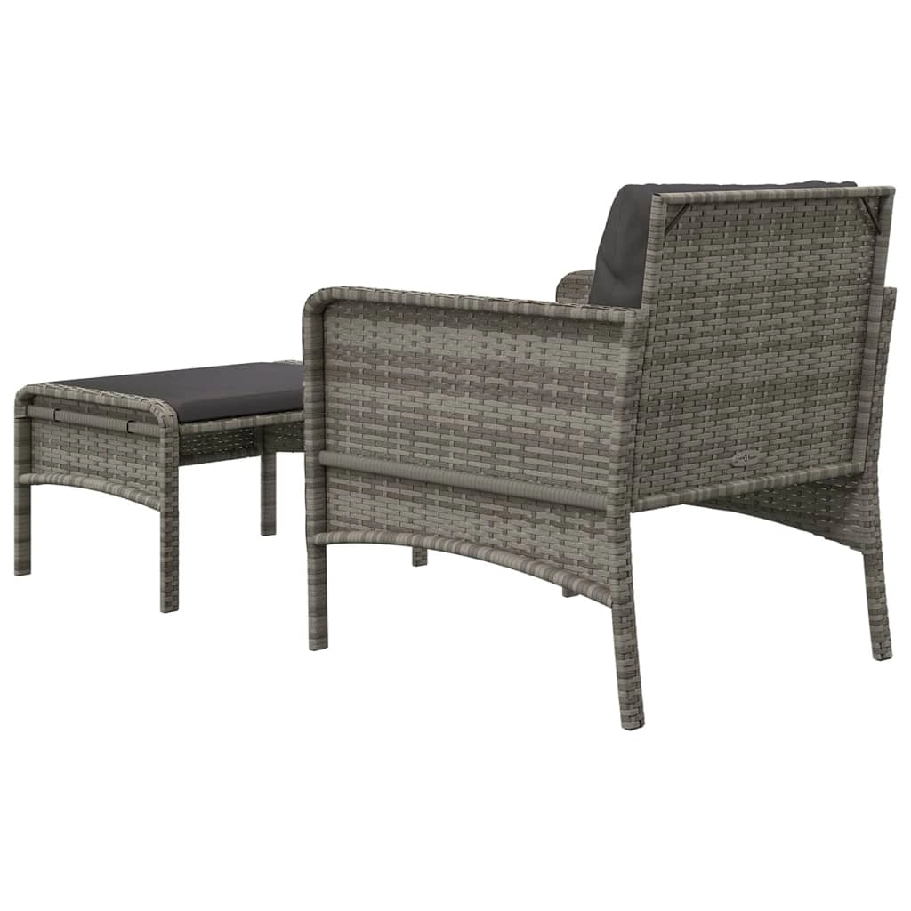 Set di mobili da giardino mobili da esterno set da 2 pezzi con cuscini in vimini di resina grigia 02_0015894