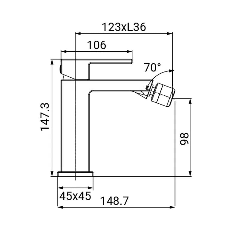 Miscelatore bidet finitura cromata, serie zoe
