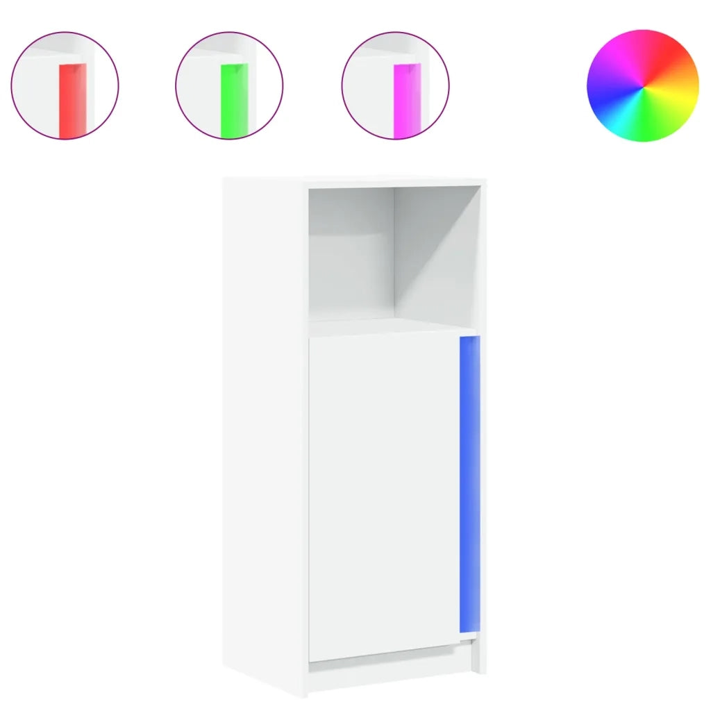 Credenza con LED Bianca 42,5x34x100 cm in Legno Multistrato