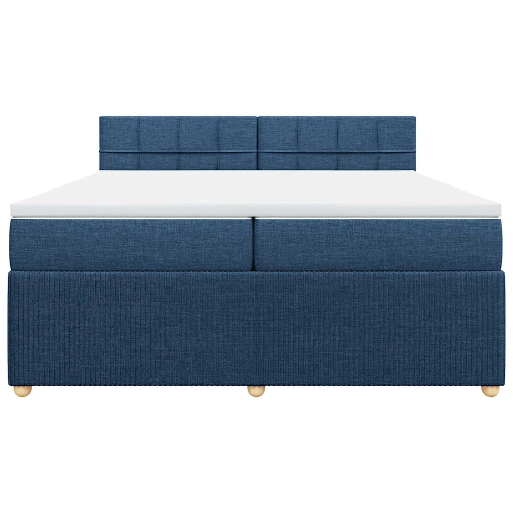 Giroletto a Molle con Materasso Blu 200x200 cm in Tessuto