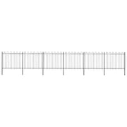 Recinzione da Giardino con Parte Superiore ad Anello in Acciaio 1005x150 cm Nero 277679