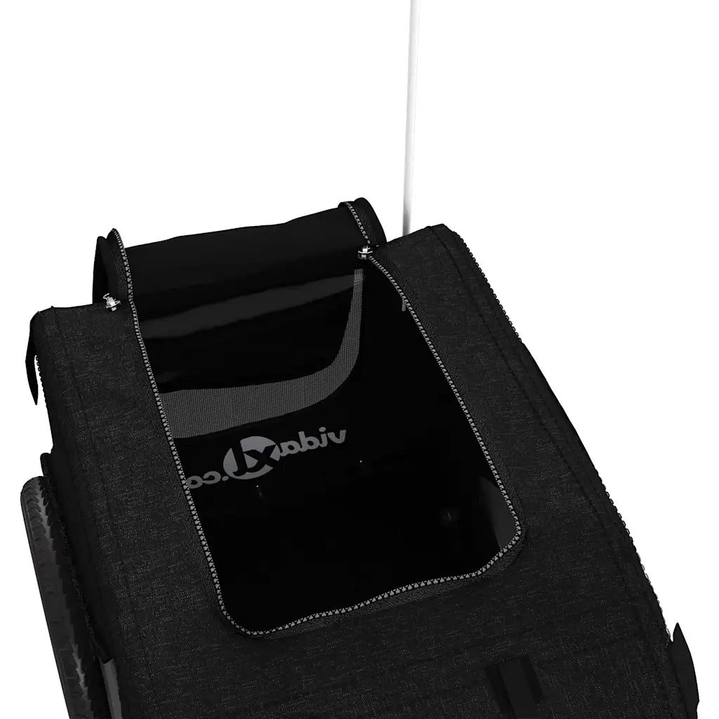 Rimorchio da Bici per Animali Nero Oxford e Ferro CFW5603788