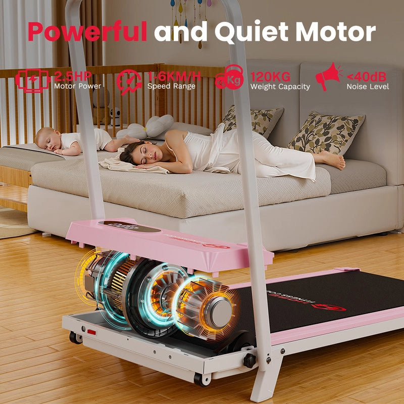 TAPIS ROULANT PORTATILE PIEGHEVOLE CON INCLINAZIONE DEL 5%, TAPPETINO DA CAMMINATA SOTTO LA SCRIVANIA 3 IN 1, 1-6 KM/H