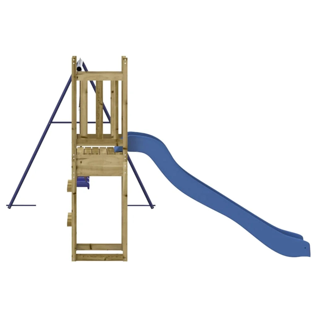 Altalene per parco giochi all'aperto scivolo altalene robuste giochi da giardino 308 x 321 x 169 cm legno di pino impregnato 02_0004736