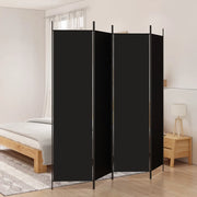 Divisorio a 4 Pannelli Nero 200x200 cm in Tessuto 350185